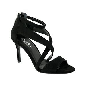 CHARLES Womens Black Strappy Harrison Stiletto Zip-Up Dress Sandals 9 M